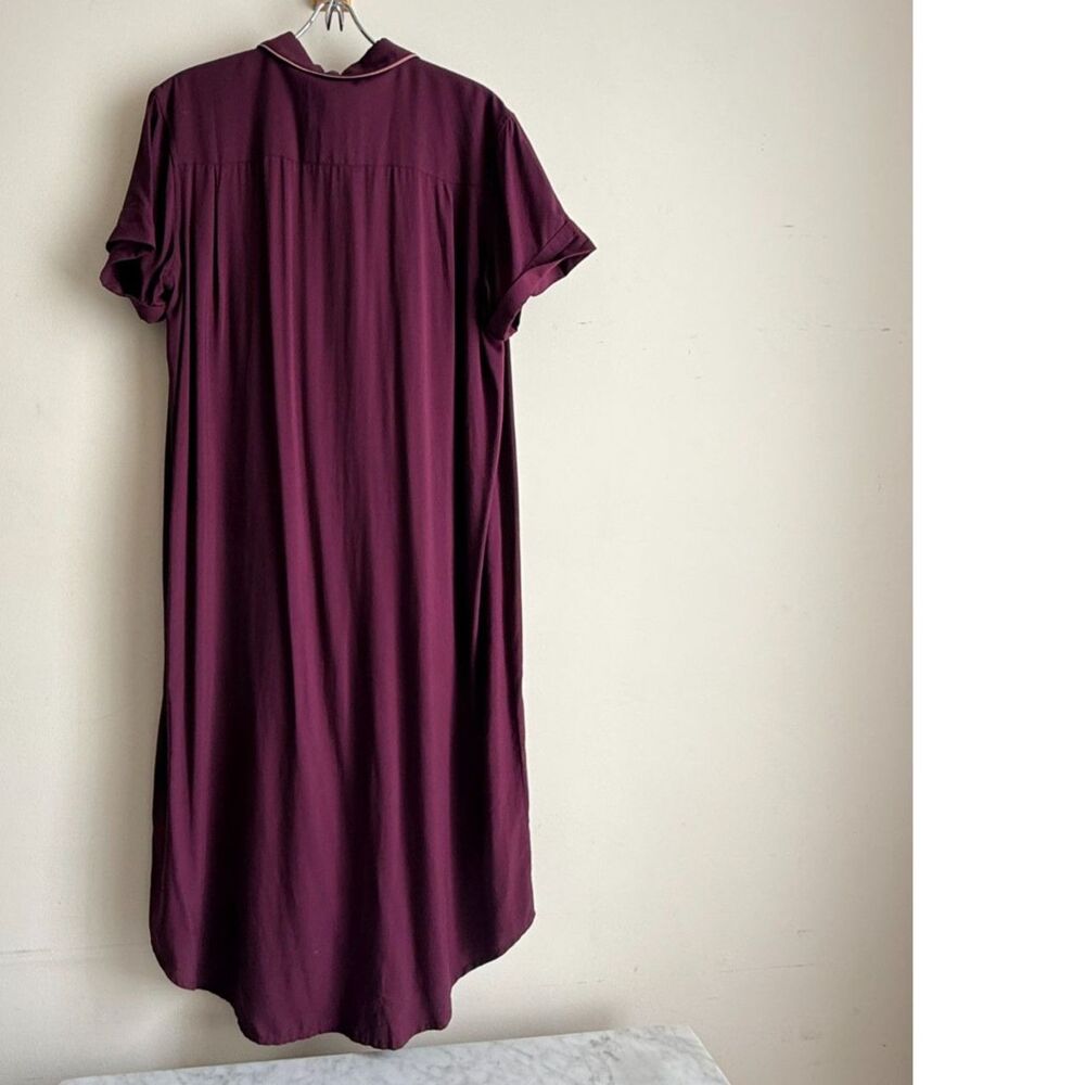 Wild Fang Shirt Dress (Burgundy w/ Mauve stripe) - Picture 2 of 5